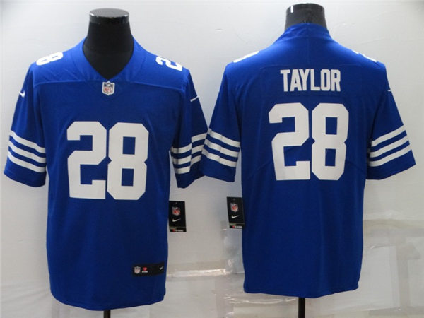 Mens Indianapolis Colts #28 Jonathan Taylor Nike Royal Alternate Retro Vapor Limited Stitched Jersey