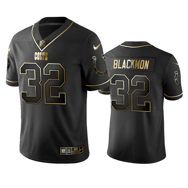 Mens Indianapolis Colts #32 Julian Blackmon Nike Black Golden Edition Vapor Limited Jersey