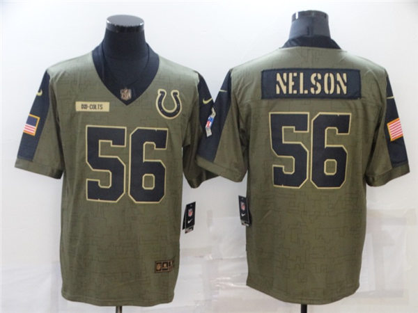 Mens Indianapolis Colts #56 Quenton Nelson Nike Olive 2021 Salute To Service Limited Stitched Jersey