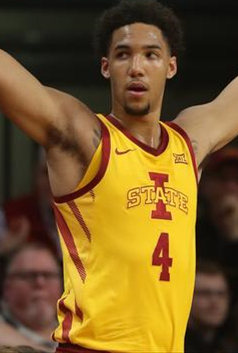 Mens Iowa State Cyclones #4 George Conditt IV Nike 2021 Gold Team Logo College Basketball Jersey