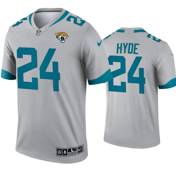 Mens Jacksonville Jaguars #24 Carlos Hyde Nike Grey Inverted Legend Jersey