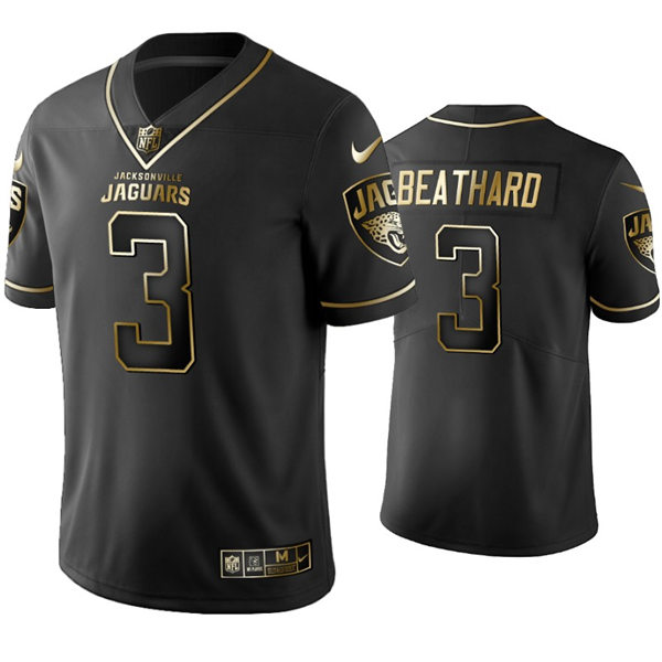Mens Jacksonville Jaguars #3 C.J. Beathard Nike Black Golden Edition Vapor Limited Jersey