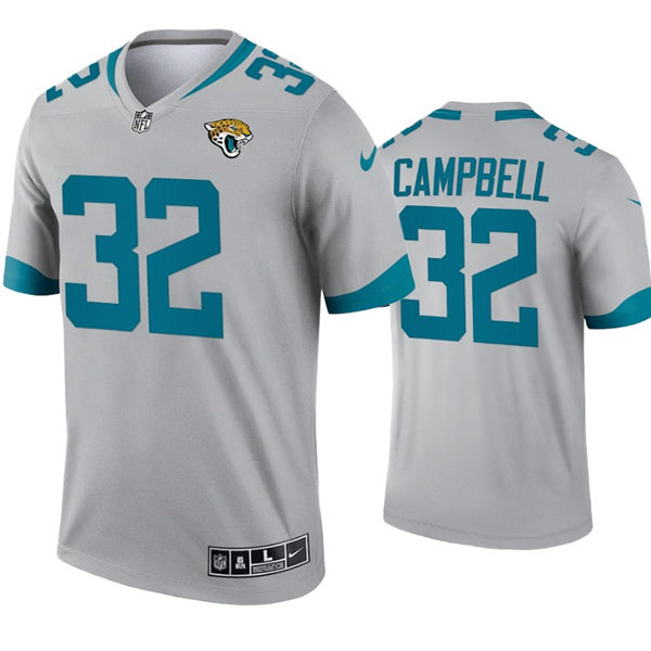 Mens Jacksonville Jaguars #32 Tyson Campbell Nike Grey Inverted Legend Jersey