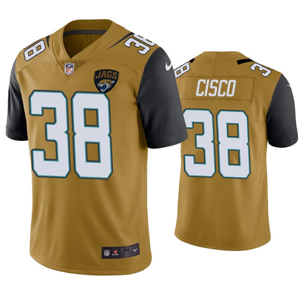 Mens Jacksonville Jaguars #38 Andre Cisco Nike Bold Gold Color Rush Limited Jersey
