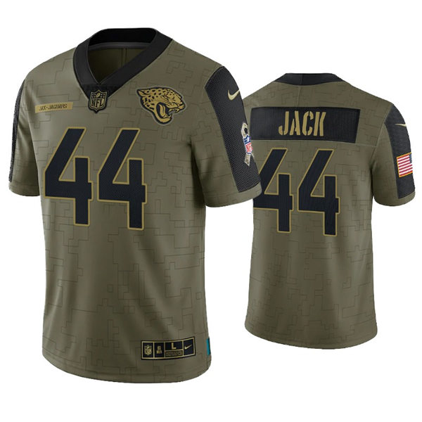 Mens Jacksonville Jaguars #44 Myles Jack Nike Olive 2021 Salute To Service Limited Jersey