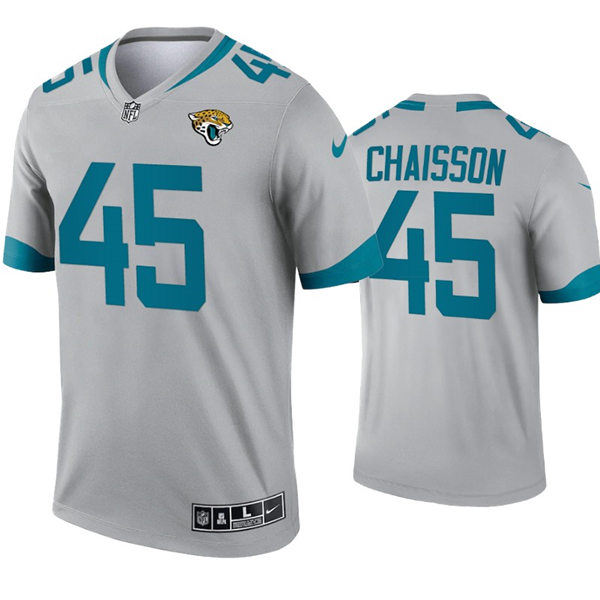 Mens Jacksonville Jaguars #45 K'Lavon Chaisson Nike Grey Inverted Legend Jersey