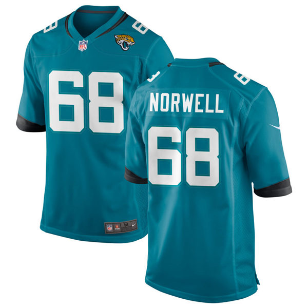 Mens Jacksonville Jaguars #68 Andrew Norwell Nike Teal Alternate Vapor Untouchable Limited Jersey
