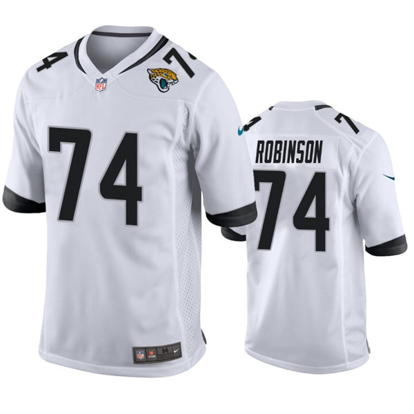 Mens Jacksonville Jaguars #74 Cam Robinson Nike White Vapor Untouchable Limited Jersey