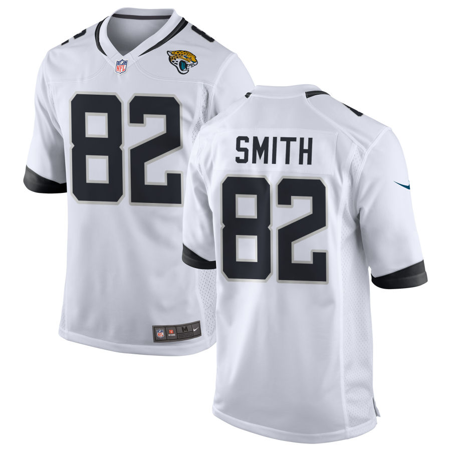 Mens Jacksonville Jaguars Retired Player #82 Jimmy Smith Nike White Vapor Untouchable Limited Jersey