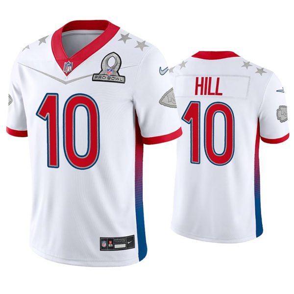 Mens Kansas City Chiefs #10 Tyreek Hill White 2022 AFC Pro Bowl Game Jersey
