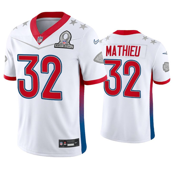 Mens Kansas City Chiefs #32 Tyrann Mathieu White 2022 AFC Pro Bowl Game Jersey