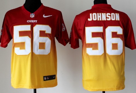 Mens Kansas City Chiefs #56 Derrick Johnson 2013 Nike Drift Fashion II Red Elite Jersey