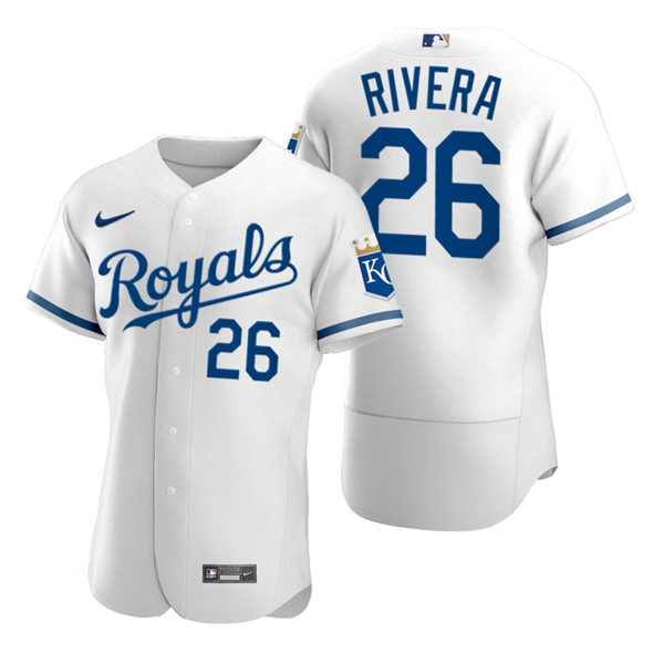 Mens Kansas City Royals #26 Emmanuel Rivera Nike 2022 Home White FlexBase Player Jersey