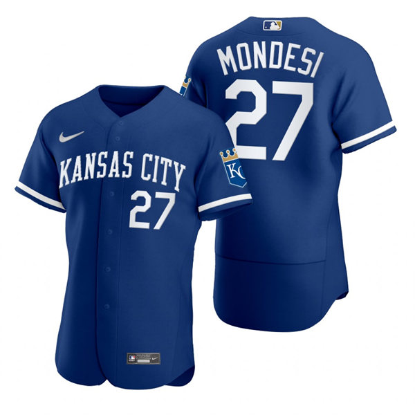 Mens Kansas City Royals #27 Adalberto Mondesi Nike 2022 Royal Alternate FlexBase Player Jersey