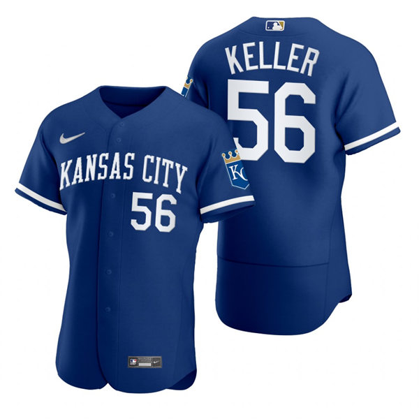 Mens Kansas City Royals #56 Brad Keller Nike 2022 Royal Alternate FlexBase Player Jersey