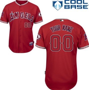 Mens LA Angels of Anaheim Customized Red Jersey