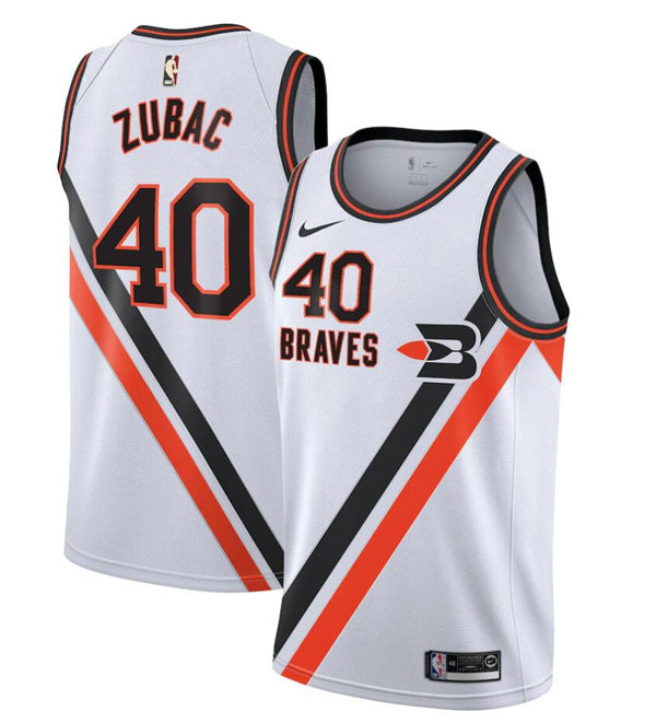 Mens LA Clippers #40 Ivica Zubac White Nike Hardwood Classics Swingman Jersey