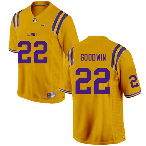 Mens LSU Tigers #22 Armoni Goodwin Gold College Football Jersey