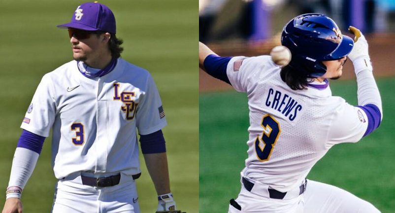 Mens LSU Tigers #3 Dylan Crews LSU Nike White LSU College Baseball Jersey