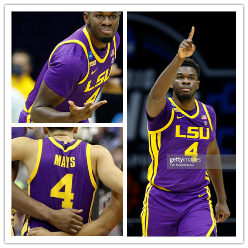 Mens LSU Tigers #4 Darius Days Nike Purple College Basketball Game Jersey