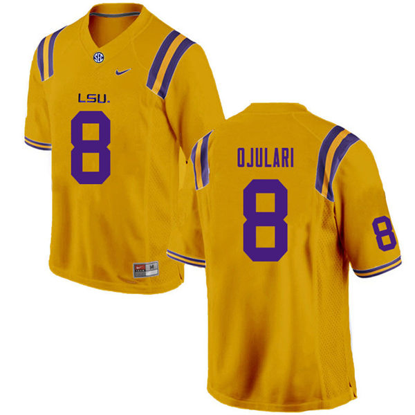 Mens LSU Tigers #8 BJ Ojulari Gold College Football Jersey