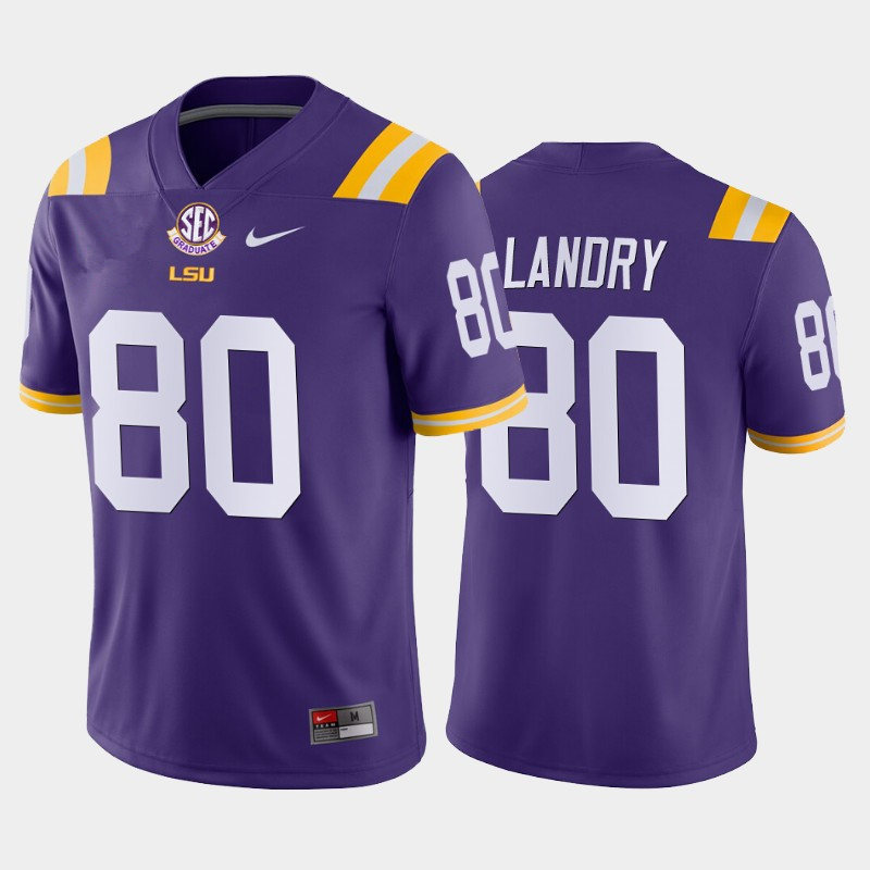 Mens LSU Tigers #80 Jarvis Landry Purple Nike College Football Jersey