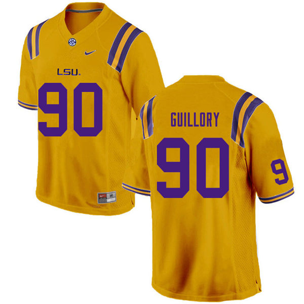 Mens LSU Tigers #90 Jacobian Guillory Gold College Football Jersey