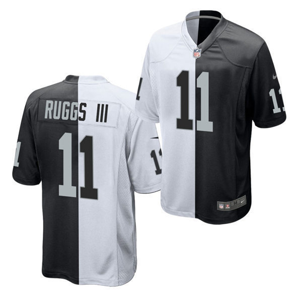 Mens Las Vegas Raiders #11 Henry Ruggs III Black White Split Two Tone Game Jerse