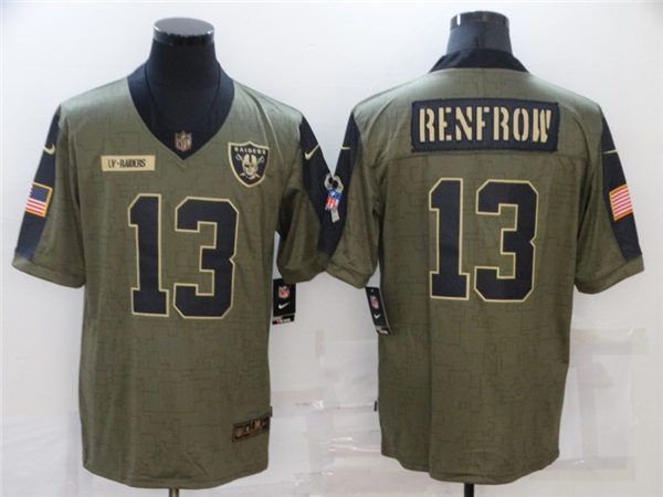 Mens Las Vegas Raiders #13 Hunter Renfrow Nike Olive 2021 Salute To Service Limited Jersey
