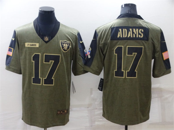 Mens Las Vegas Raiders #17 Davante Adams Nike Olive 2021 Salute To Service Limited Jersey