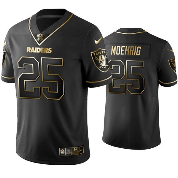 Mens Las Vegas Raiders #25 Trevon Moehrig Nike Black Golden Edition Vapor Limited Jersey