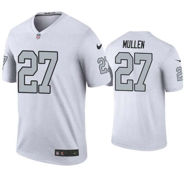 Mens Las Vegas Raiders #27 Trayvon Mullen Nike Silver Inverted Legend Jersey
