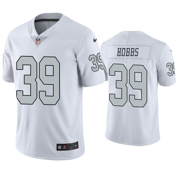 Mens Las Vegas Raiders #39 Nate Hobbs Nike White Color Rush Legend Player Jersey