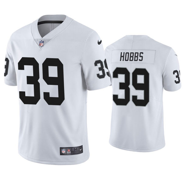 Mens Las Vegas Raiders #39 Nate Hobbs Nike White Vapor Limited Jersey
