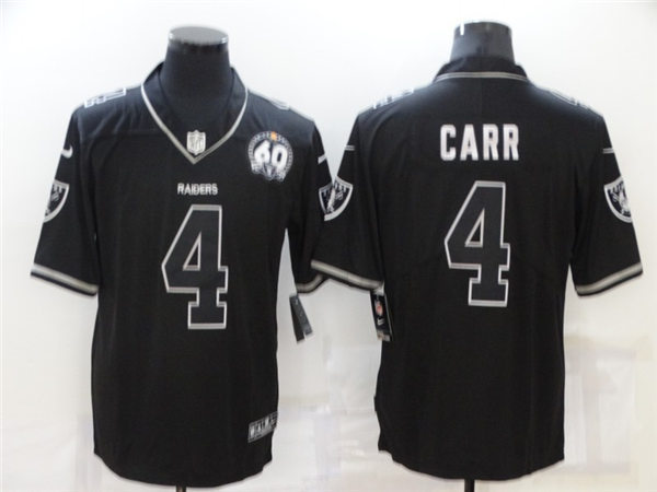 Mens Las Vegas Raiders #4 Derek Carr Nike Black 60TH Anniversary Jersey