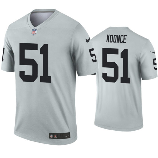 Mens Las Vegas Raiders #51 Malcolm Koonce Nike Silver Inverted Legend Jersey