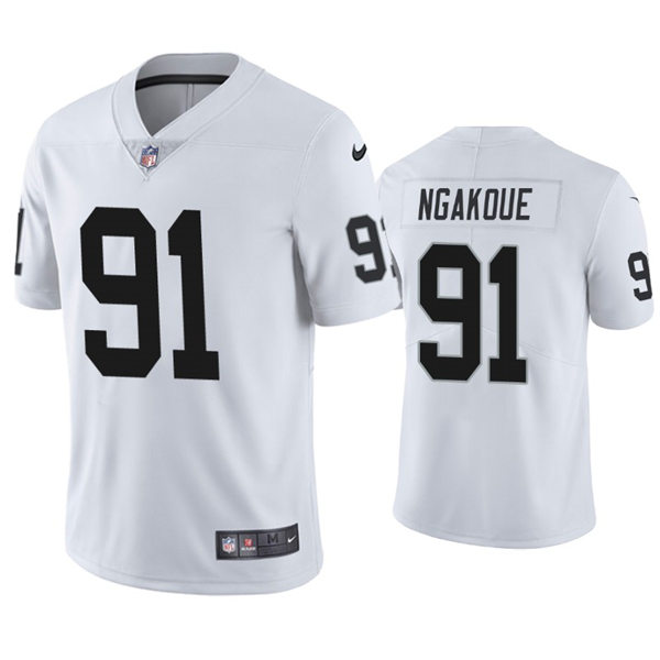 Mens Las Vegas Raiders #91 Yannick Ngakoue Nike White Vapor Limited Jersey