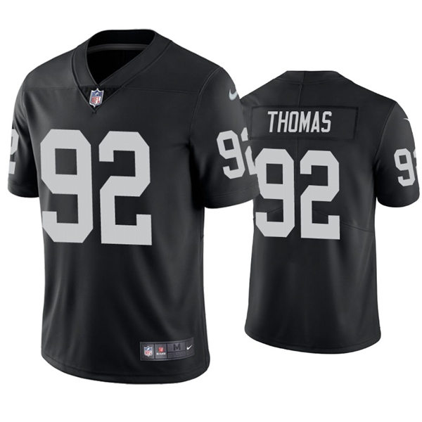 Mens Las Vegas Raiders #92 Solomon Thomas Nike Black Vapor Limited Jersey