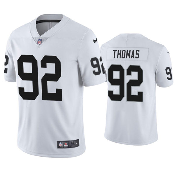 Mens Las Vegas Raiders #92 Solomon Thomas Nike White Vapor Limited Jersey