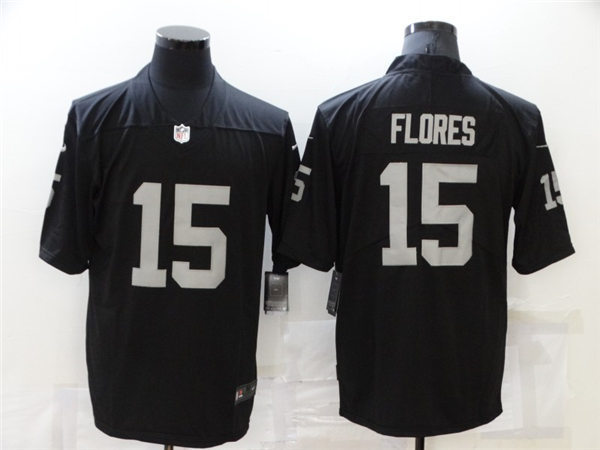 Mens Las Vegas Raiders Retired Player #15 Tom Flores Nike Black Vapor Limited Jersey