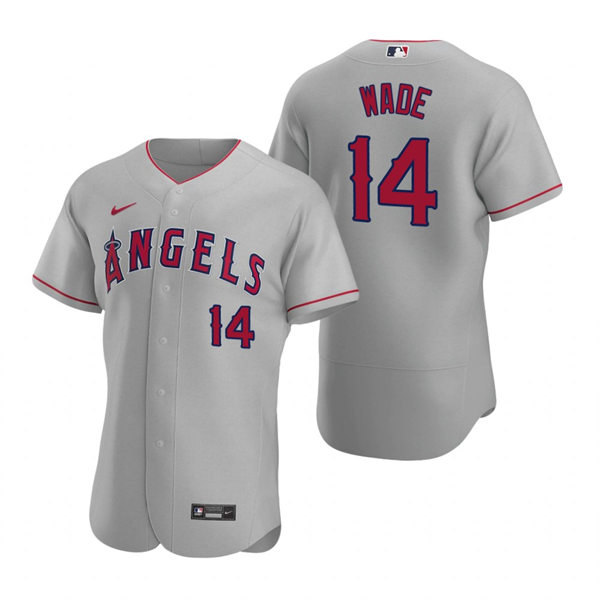 Mens Los Angeles Angels #14 Tyler Wade Nike Gray Road FlexBase Player Jersey