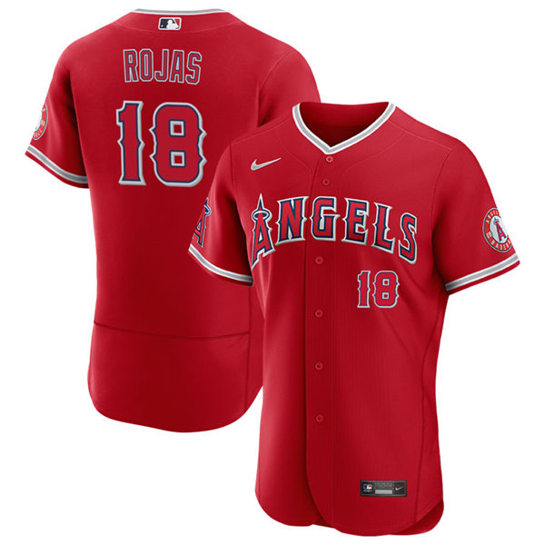 Mens Los Angeles Angels #18 Jose Rojas Nike Scarlet Alternate FlexBase Player Jersey