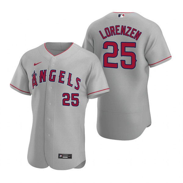 Mens Los Angeles Angels #25 Michael Lorenzen Nike Gray Road FlexBase Player Jersey