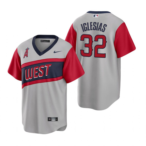 Mens Los Angeles Angels #32 Raisel Iglesias Nike Gray 2021 Little League Classic Jersey
