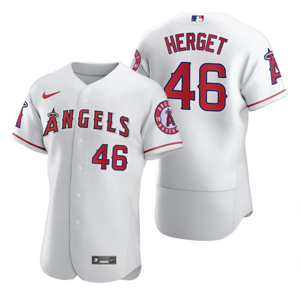 Mens Los Angeles Angels #46 Jimmy Herget Nike White Home FlexBase Player Jersey
