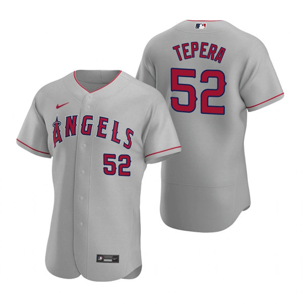 Mens Los Angeles Angels #52 Ryan Tepera Nike Gray Road FlexBase Player Jersey