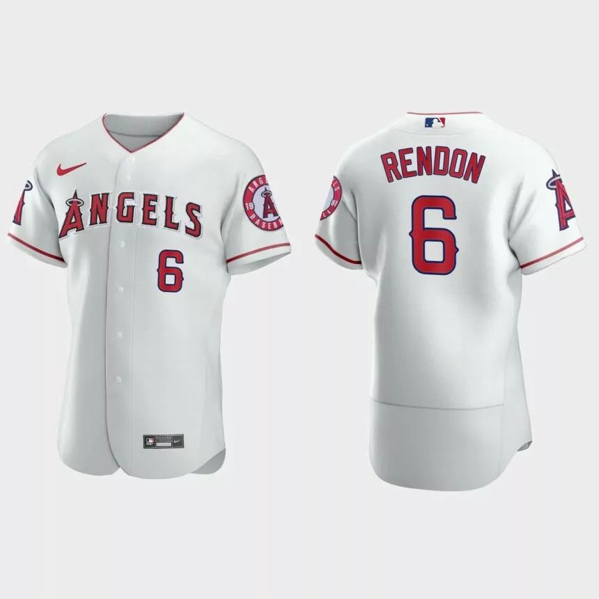 Mens Los Angeles Angels Anthony Rendon #6 White Authentic Jersey