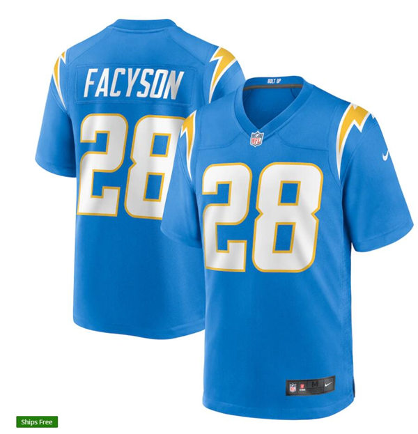 Mens Los Angeles Chargers #28 Brandon Facyson Nike Powder Blue Vapor Limited Jersey