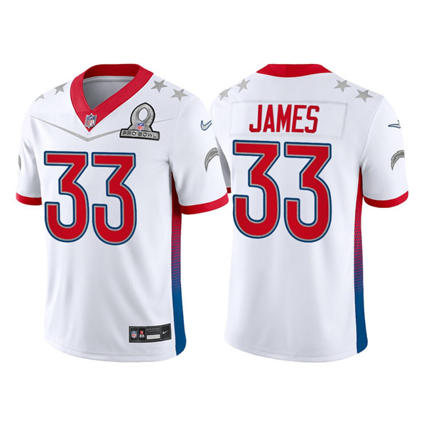 Mens Los Angeles Chargers #33 Derwin James Jr. White 2022 AFC Pro Bowl Game Jersey