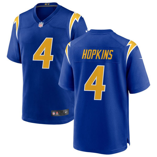 Mens Los Angeles Chargers #4 Dustin Hopkins Nike Royal Gold 2nd Alternate Vapor Limited Jersey